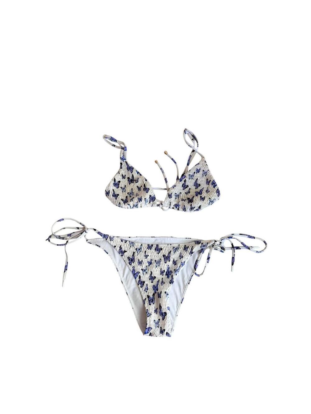 Blackbough Butterfly Baby Print Bikini Set Size Medium Floral Y2K Swimwear